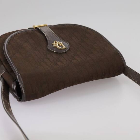 DIOR Trotter Canvas Shoulder Bag Brown Gold - Picture 6 of 13